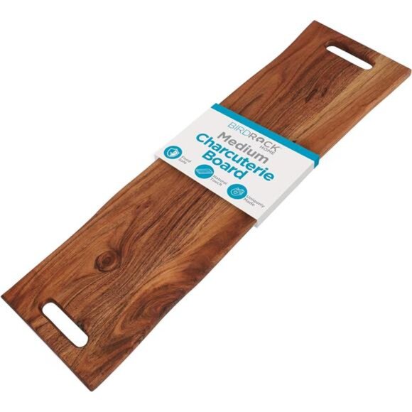 Acacia Wooden Cheese & Charcuterie Board with Handles 27.5"
